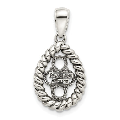 Sterlingsilber Antikisiert mit 14K/silver Bicolor 4-stone mit Diamant Mutter Anhänger