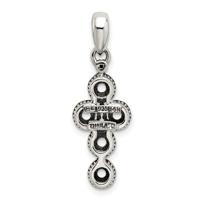 Sterlingsilber Antikisiert mit 14K/silver Bicolor 5-stone mit Diamant Mutter Anhänger