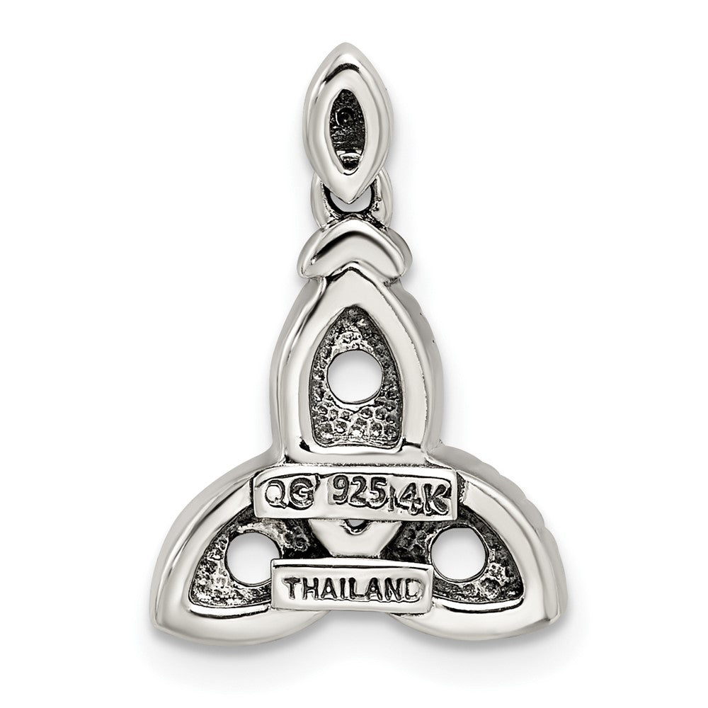 Sterlingsilber Antikisiert mit 14K/silver Bicolor 3-stone mit Diamant Mutter Anhänger
