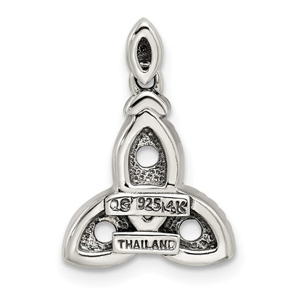 Sterlingsilber Antikisiert mit 14K/silver Bicolor 3-stone mit Diamant Mutter Anhänger