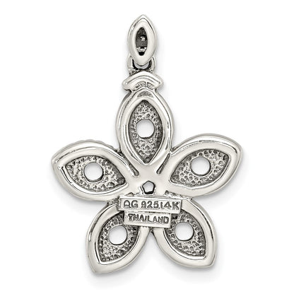 Sterlingsilber Antikisiert mit 14K/silver Bicolor 5-stone mit Diamant Mutter Anhänger