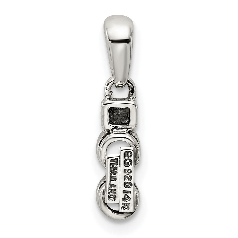 Sterlingsilber Antikisiert mit 14K/silver Bicolor 2-stone mit Diamant Mutter Anhänger