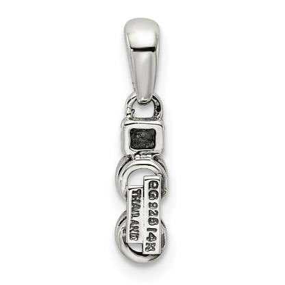 Sterlingsilber Antikisiert mit 14K/silver Bicolor 2-stone mit Diamant Mutter Anhänger