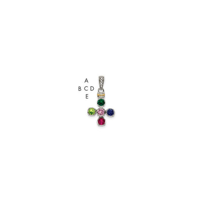 Sterlingsilber Antikisiert mit 14K/silver Bicolor 5-stone mit Diamant Mutter Anhänger