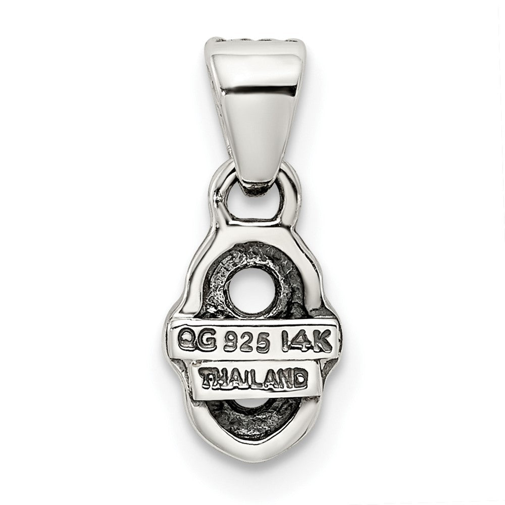 Sterlingsilber Antikisiert mit 14K/silver Bicolor 2-stone mit Diamant Mutter Anhänger