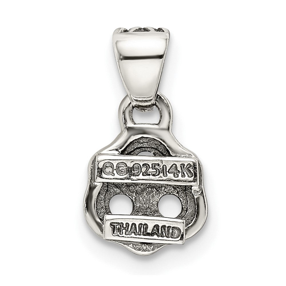 Sterlingsilber Antikisiert mit 14K/silver Bicolor 3-stone mit Diamant Mutter Anhänger
