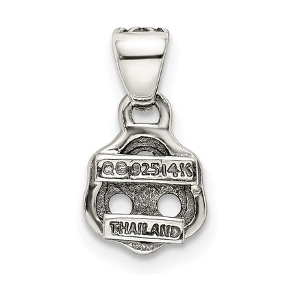 Sterlingsilber Antikisiert mit 14K/silver Bicolor 3-stone mit Diamant Mutter Anhänger