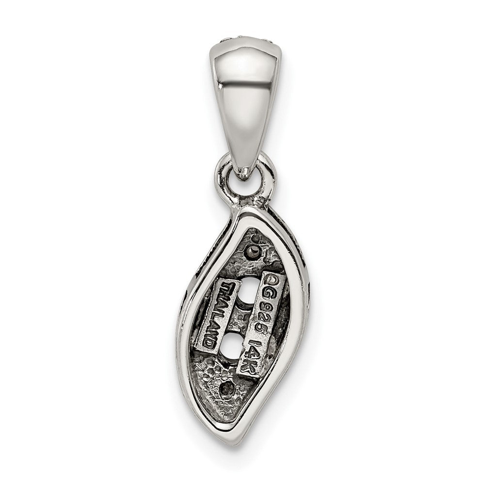 Sterlingsilber Antikisiert mit 14K/silver Bicolor 2-stone mit Diamant Mutter Anhänger