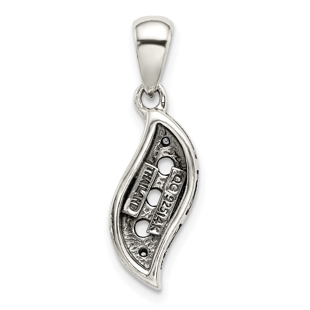 Sterlingsilber Antikisiert mit 14K/silver Bicolor 3-stone mit Diamant Mutter Anhänger