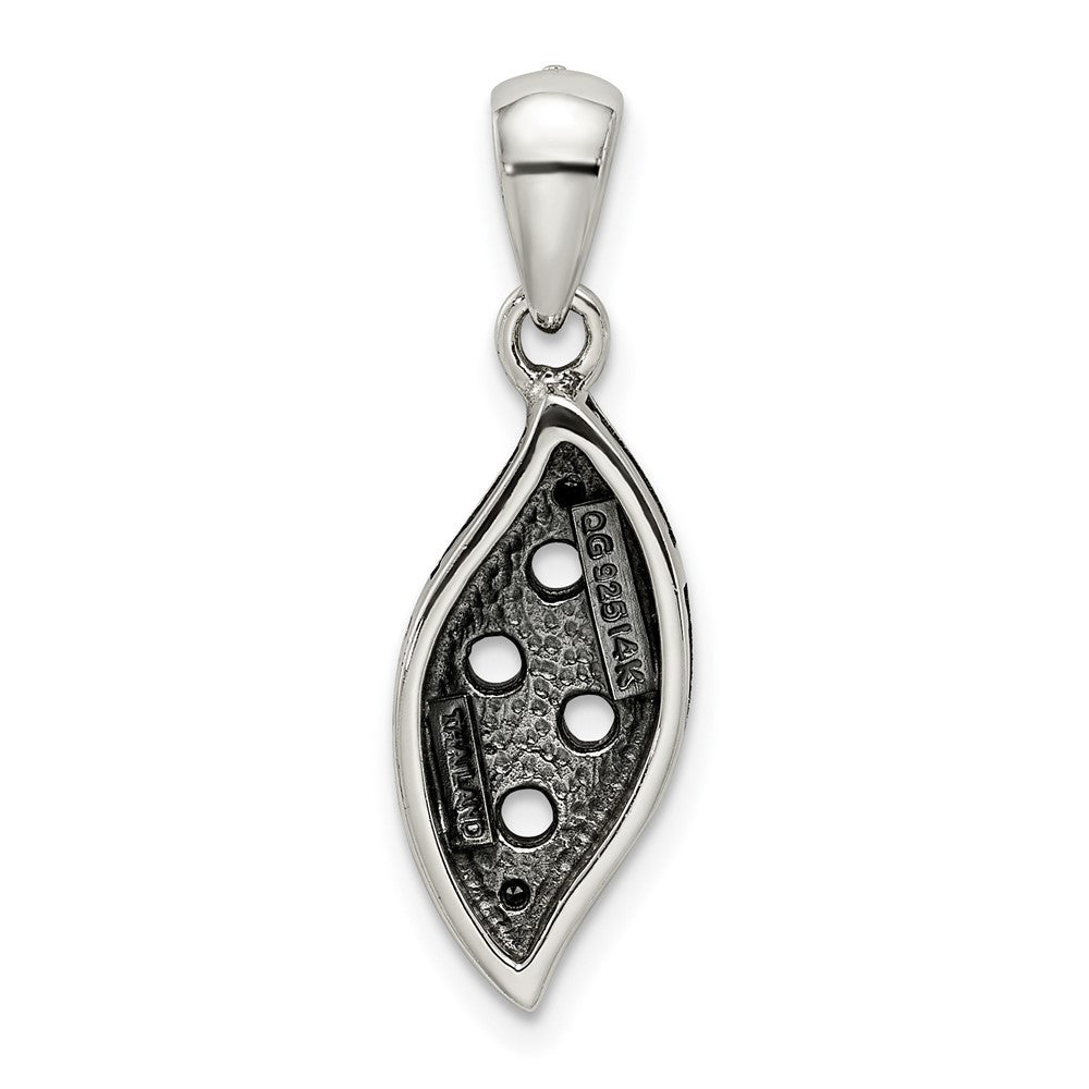 Sterlingsilber Antikisiert mit 14K/silver Bicolor 4-stone mit Diamant Mutter Anhänger