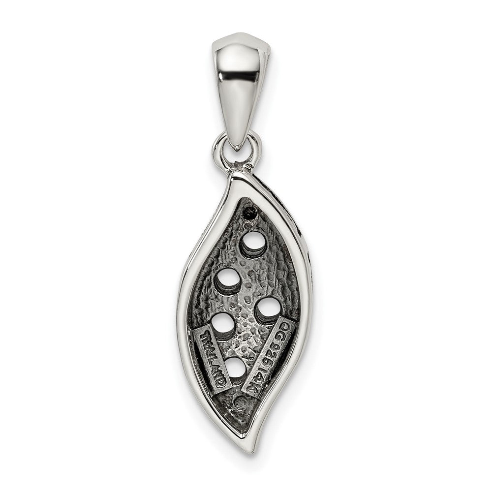 Sterlingsilber Antikisiert mit 14K/silver Bicolor 5-stone mit Diamant Mutter Anhänger