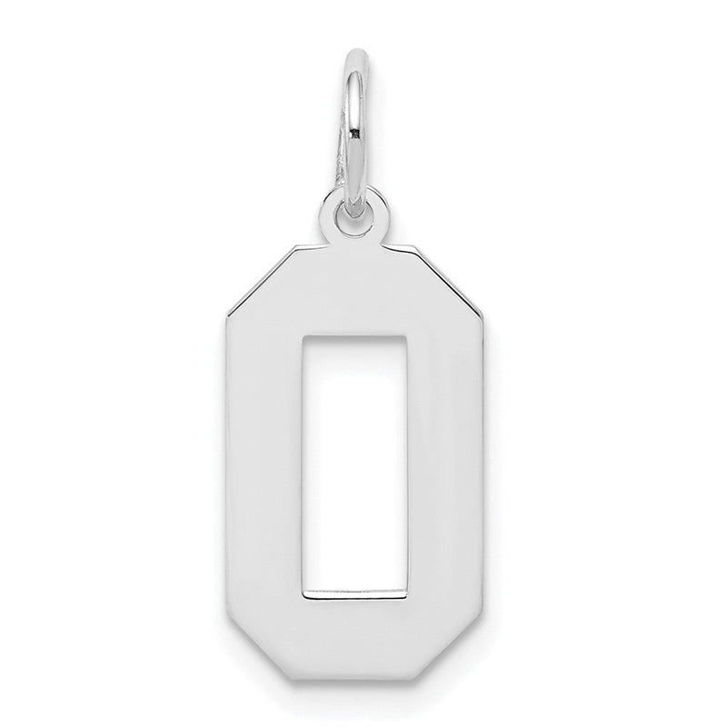 Sterlingsilber Silber/rhodiniert Poliert Zahl 0 Charm