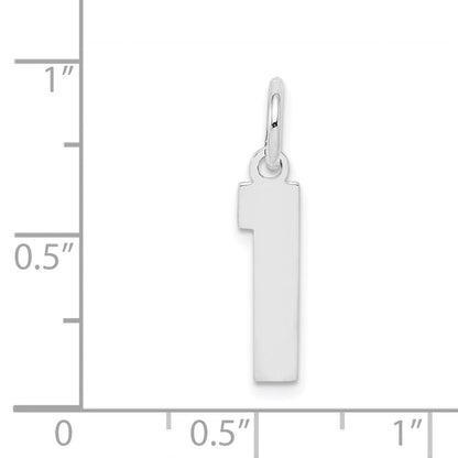 Sterlingsilber Silber/rhodiniert Poliert Zahl 1 Charm