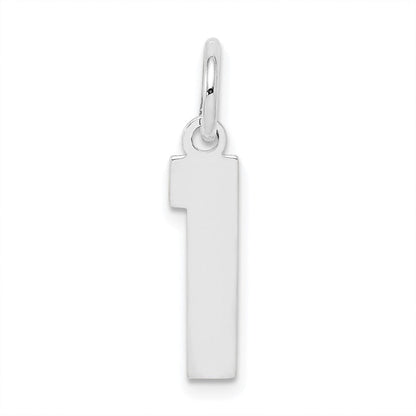Sterlingsilber Silber/rhodiniert Poliert Zahl 1 Charm