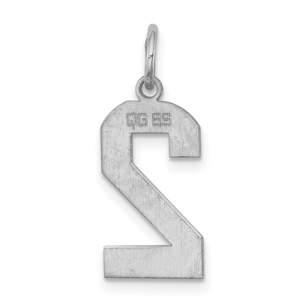 Sterlingsilber Silber/rhodiniert Poliert Zahl 2 Charm