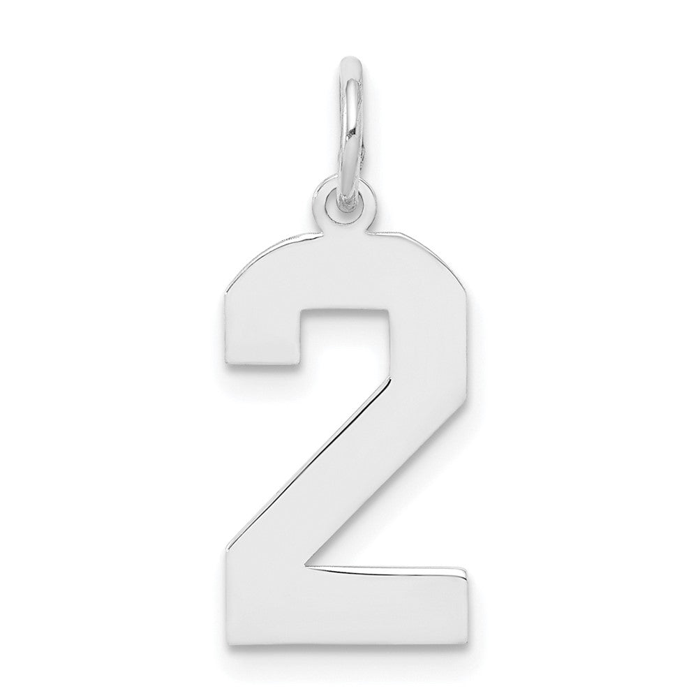 Sterlingsilber Silber/rhodiniert Poliert Zahl 2 Charm