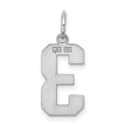 Sterlingsilber Silber/rhodiniert Poliert Zahl 3 Charm