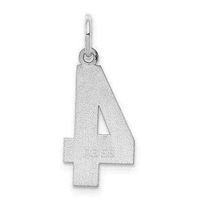 Sterlingsilber Silber/rhodiniert Poliert Zahl 4 Charm