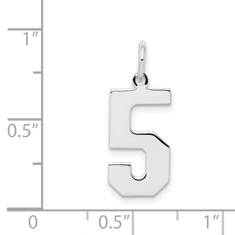 Sterlingsilber Silber/rhodiniert Poliert Zahl 5 Charm