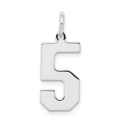 Sterlingsilber Silber/rhodiniert Poliert Zahl 5 Charm