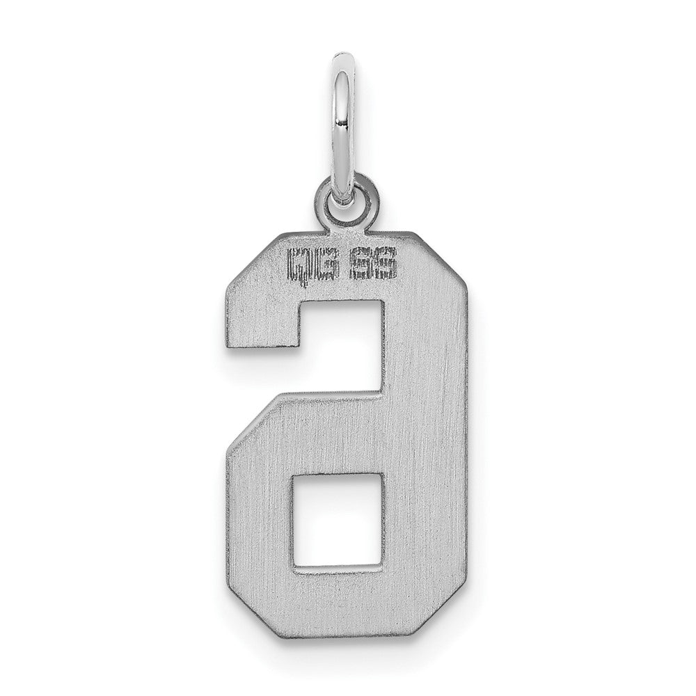 Sterlingsilber Silber/rhodiniert Poliert Zahl 6 Charm