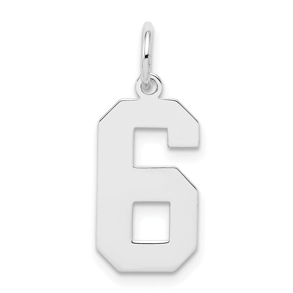 Sterlingsilber Silber/rhodiniert Poliert Zahl 6 Charm