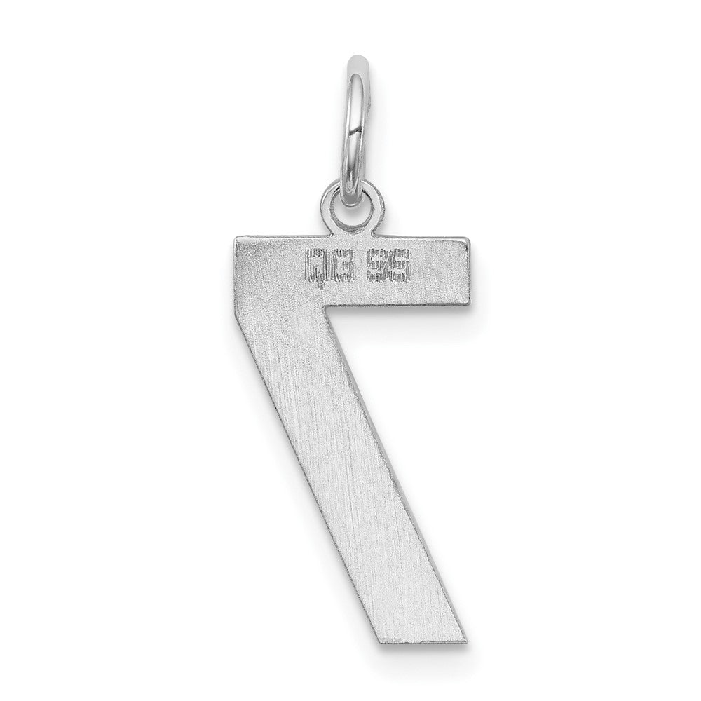 Sterlingsilber Silber/rhodiniert Poliert Zahl 7 Charm