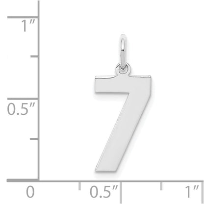 Sterlingsilber Silber/rhodiniert Poliert Zahl 7 Charm