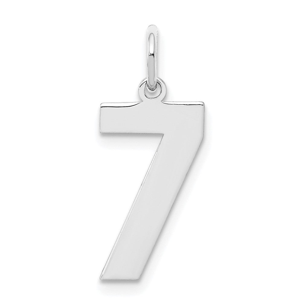 Sterlingsilber Silber/rhodiniert Poliert Zahl 7 Charm