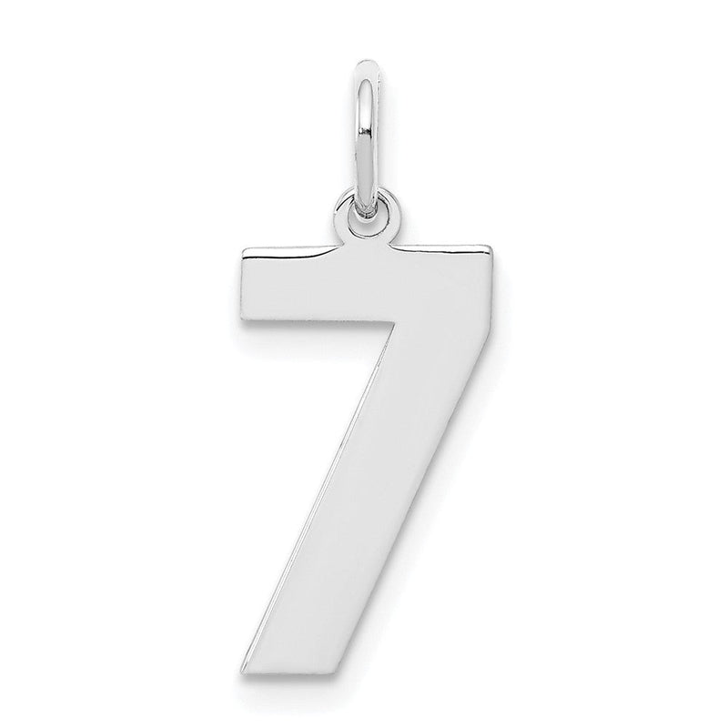 Sterlingsilber Silber/rhodiniert Poliert Zahl 7 Charm