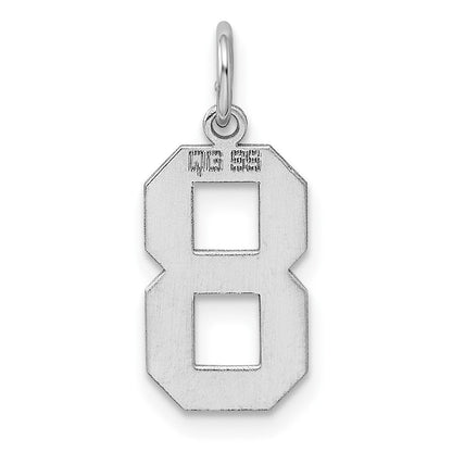 Sterlingsilber Silber/rhodiniert Poliert Zahl 8 Charm