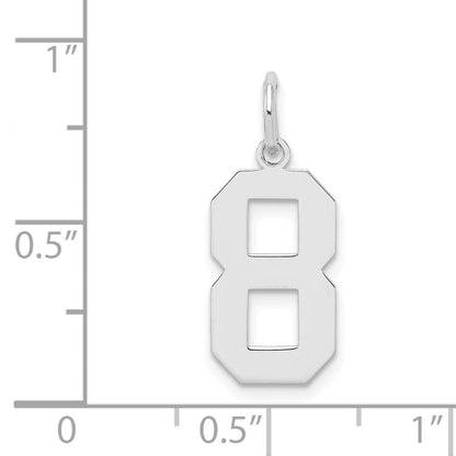 Sterlingsilber Silber/rhodiniert Poliert Zahl 8 Charm