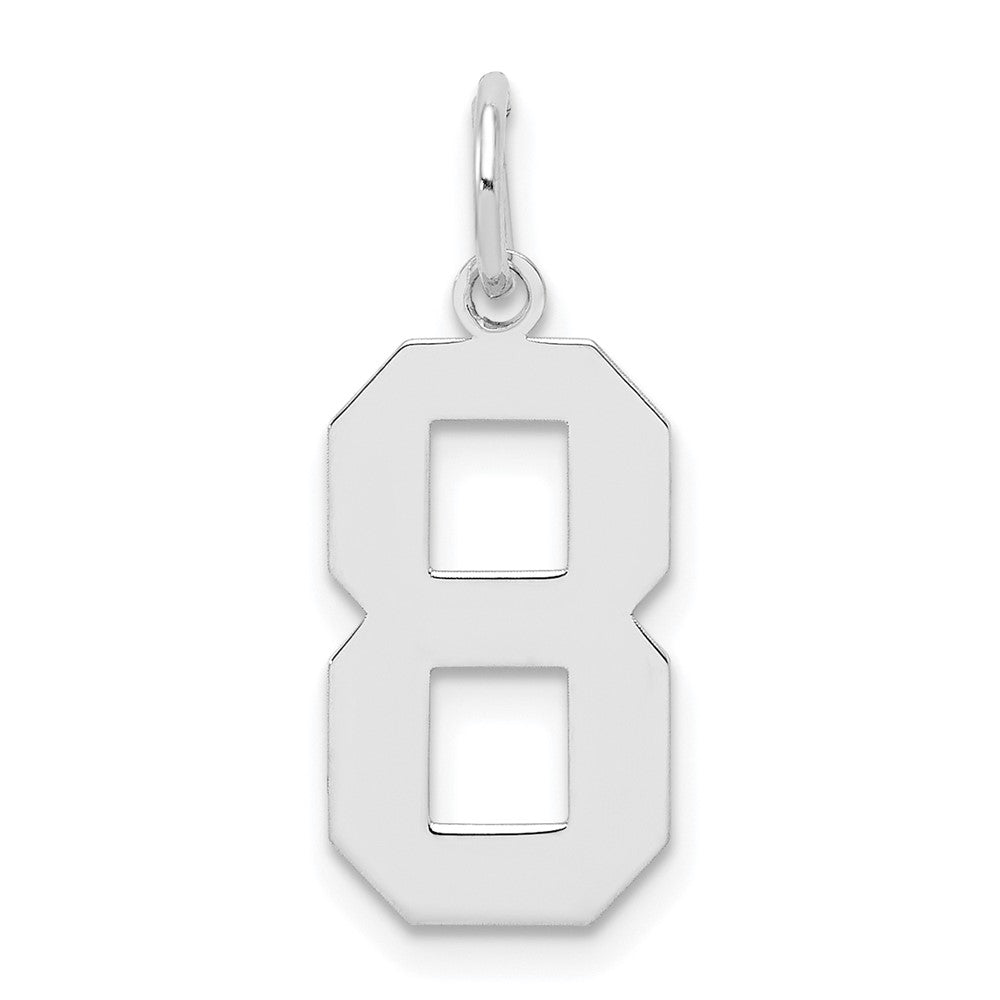 Sterlingsilber Silber/rhodiniert Poliert Zahl 8 Charm