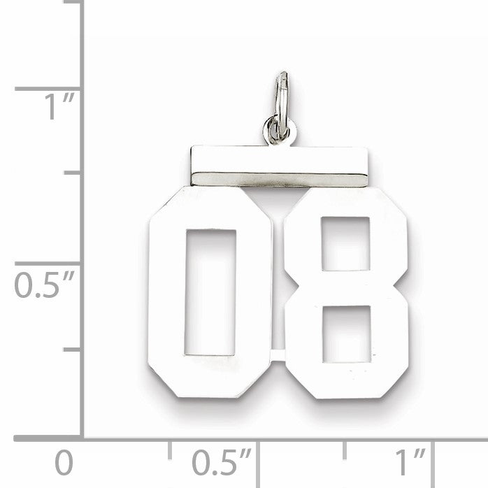 Sterlingsilber Mittel Poliert Zahl 8 mit Oberteil