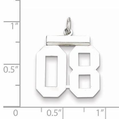 Sterlingsilber Mittel Poliert Zahl 8 mit Oberteil
