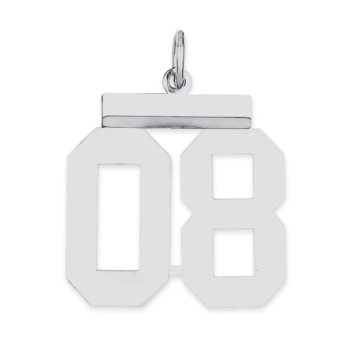 Sterlingsilber Mittel Poliert Zahl 8 mit Oberteil