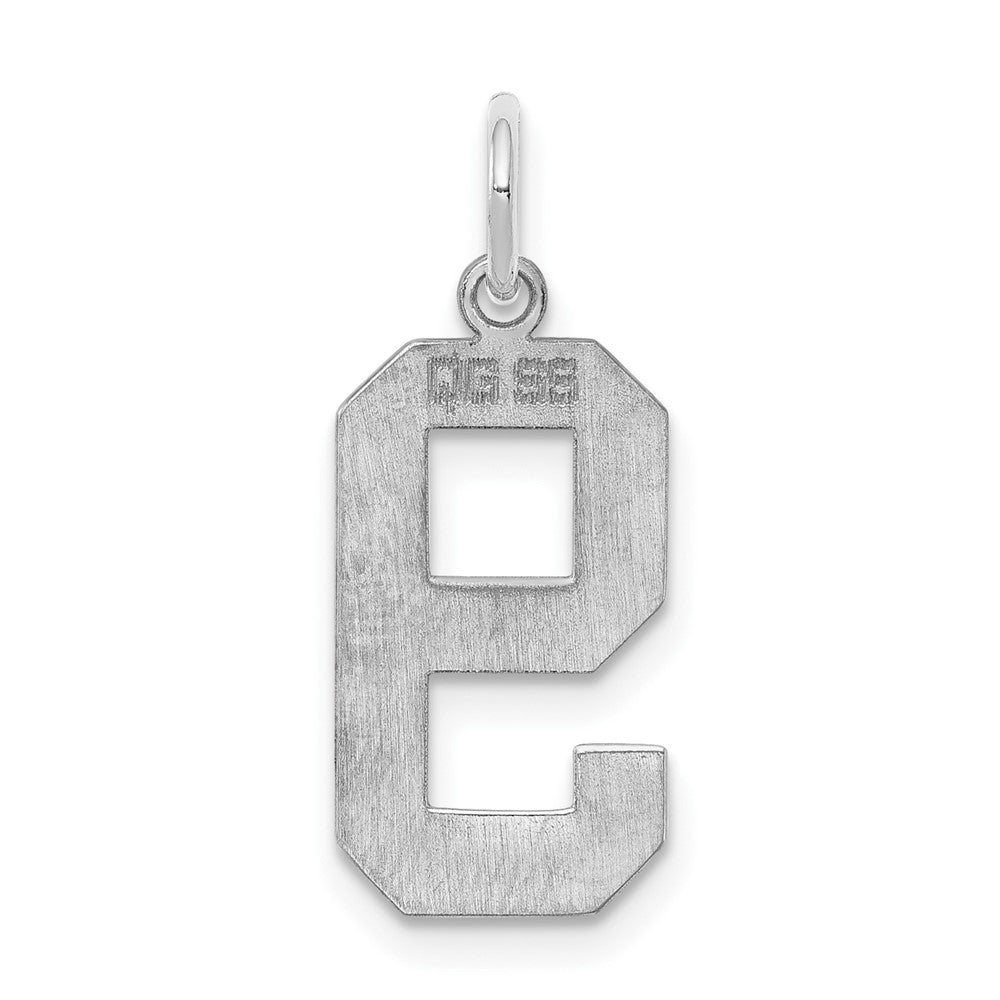 Sterlingsilber Silber/rhodiniert Poliert Zahl 9 Charm