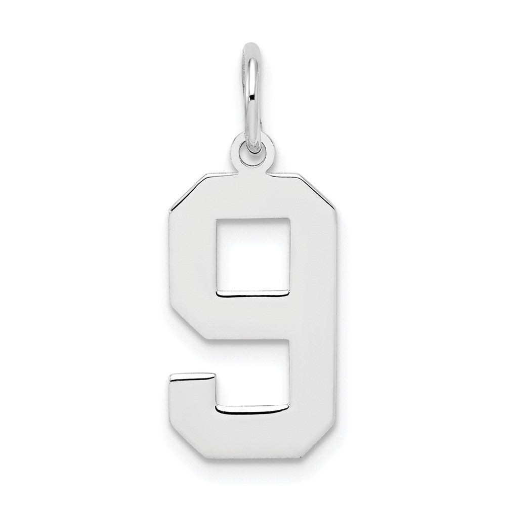 Sterlingsilber Silber/rhodiniert Poliert Zahl 9 Charm