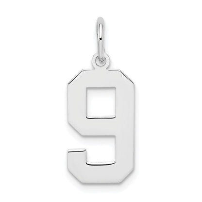 Sterlingsilber Silber/rhodiniert Poliert Zahl 9 Charm