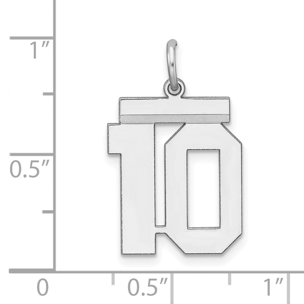 Sterlingsilber Sterlingsilber/silver Rhodiniert Poliert Zahl 10 Charm