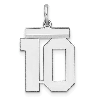 Sterlingsilber Sterlingsilber/silver Rhodiniert Poliert Zahl 10 Charm