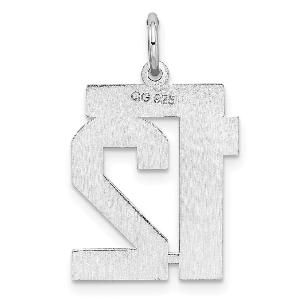 Sterlingsilber Sterlingsilber/silver Rhodiniert Poliert Zahl 12 Charm