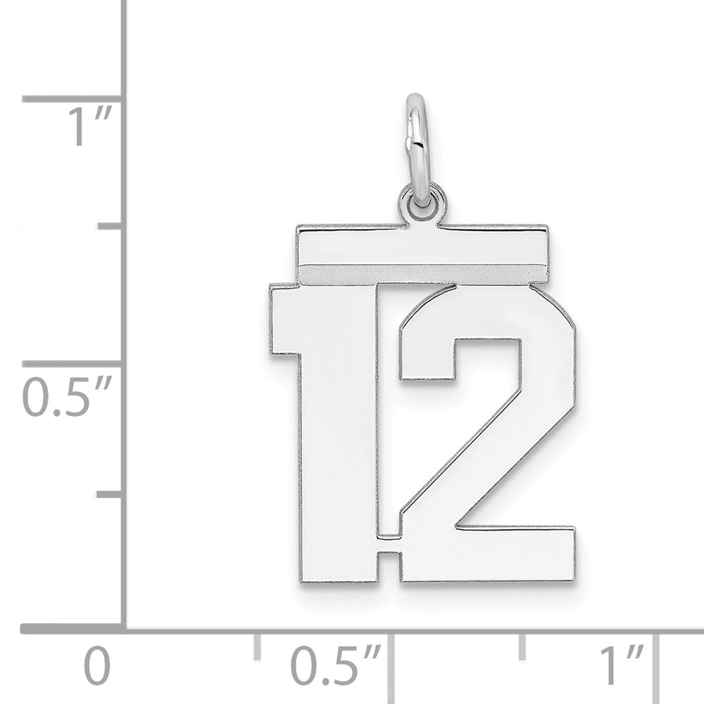Sterlingsilber Sterlingsilber/silver Rhodiniert Poliert Zahl 12 Charm