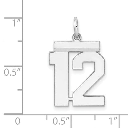 Sterlingsilber Sterlingsilber/silver Rhodiniert Poliert Zahl 12 Charm