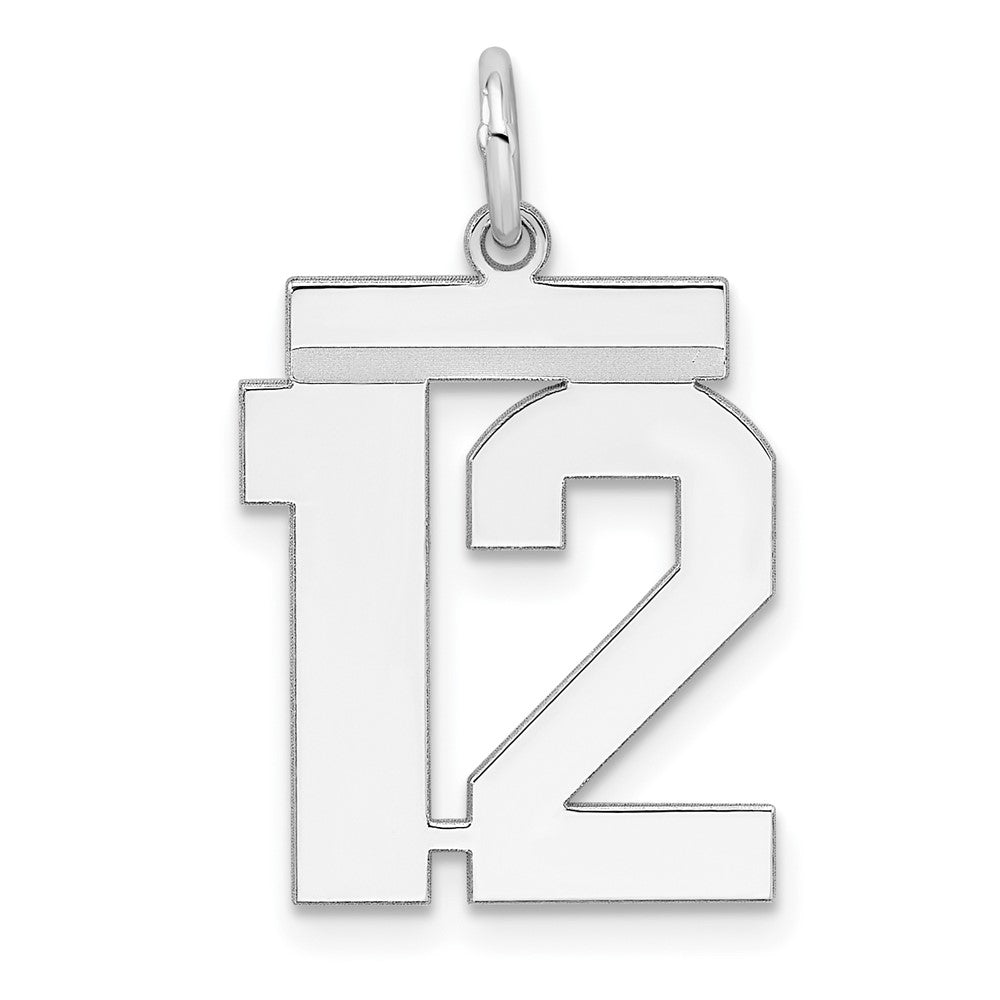 Sterlingsilber Sterlingsilber/silver Rhodiniert Poliert Zahl 12 Charm