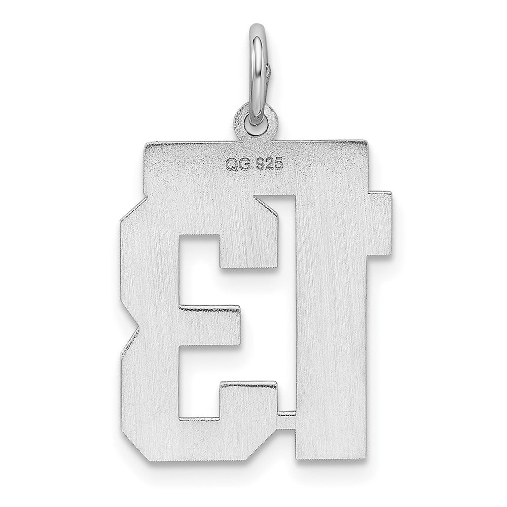 Sterlingsilber Sterlingsilber/silver Rhodiniert Poliert Zahl 13 Charm