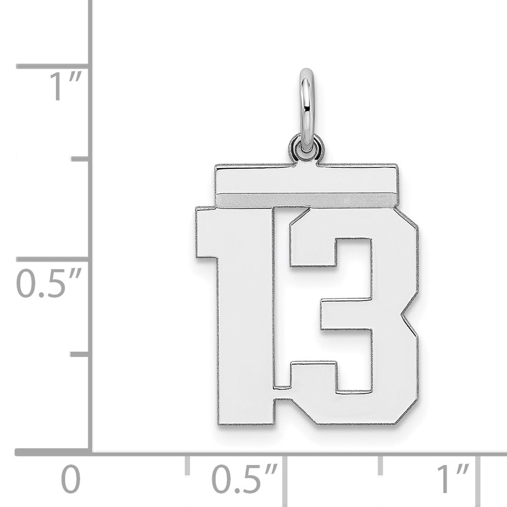 Sterlingsilber Sterlingsilber/silver Rhodiniert Poliert Zahl 13 Charm