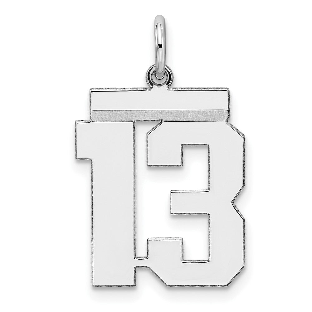 Sterlingsilber Sterlingsilber/silver Rhodiniert Poliert Zahl 13 Charm