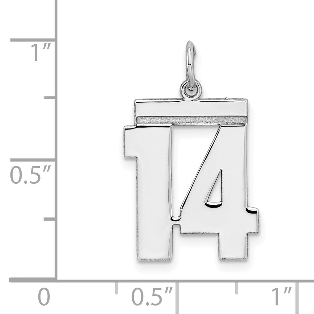 Sterlingsilber Sterlingsilber/silver Rhodiniert Poliert Zahl 14 Charm