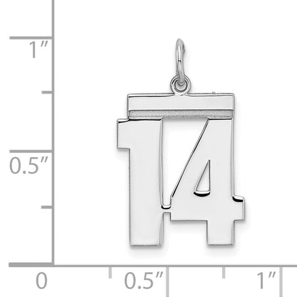 Sterlingsilber Sterlingsilber/silver Rhodiniert Poliert Zahl 14 Charm